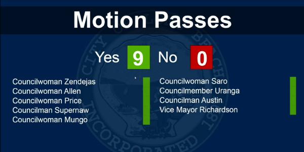 Long Beach City Council vote result